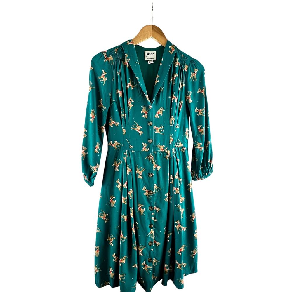 Joanie "Barbara" Fawn/Deer Print Shirt Dress